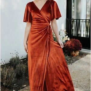Baltic Born Rust Maxi Wrap Dress